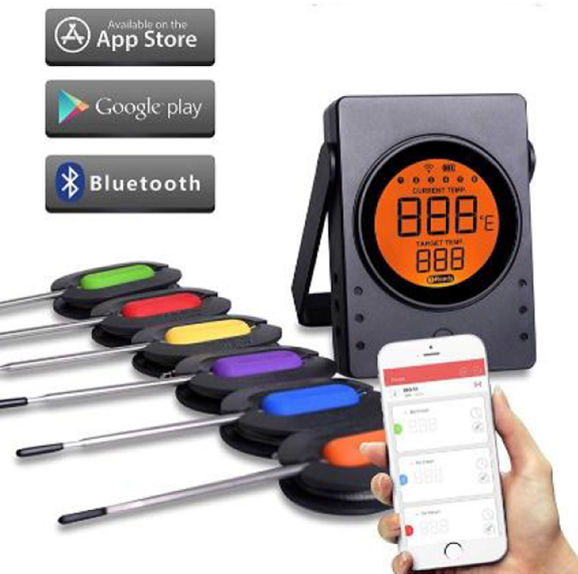 Smart Wireless Meat Thermometer 360FT APP Control Bluetooth